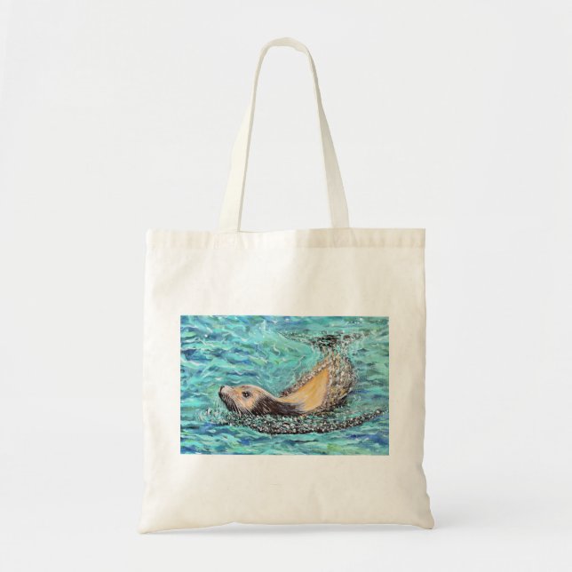 Sea Lion Painting Tote Bag (Front)