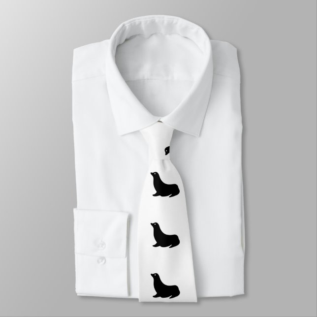 Sea Lion Silhouette - Tie (Tied)