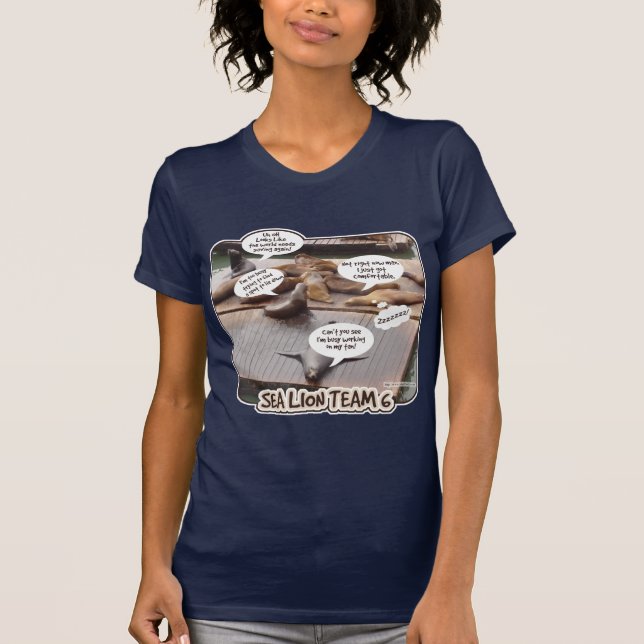 Sea Lion Team 6 Funny Ocean Life Slogan T-Shirt (Front)