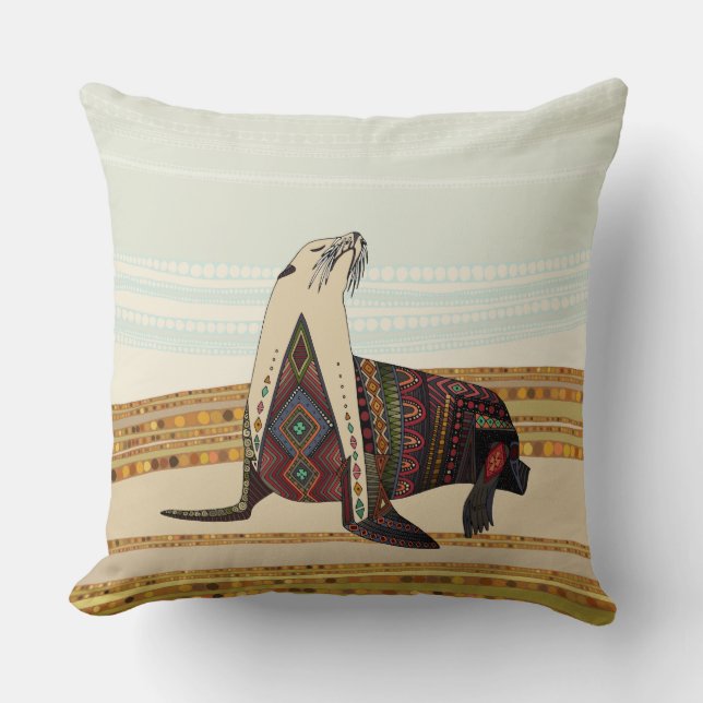 sea lion throw pillow (Front)
