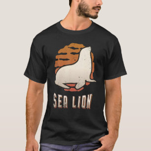 Sea Lion Vintage Retro Classic Animal Sunset T-Shirt