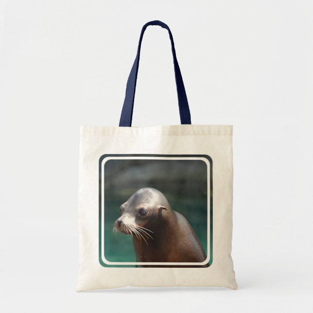 Sea Lion with a Cute Face Tote Bag (Front)