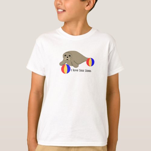 Sea Lion with Beach Balls T_Shirt