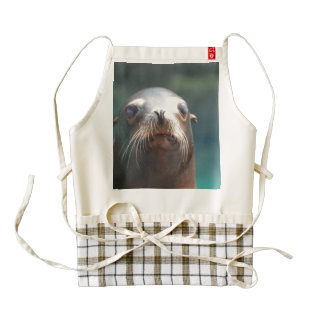 Sea Lion with Whiskers Zazzle HEART Apron