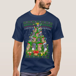 Sea Lion Xmas Lighting Tree Santa Sea Lion Ugly Ch T-Shirt