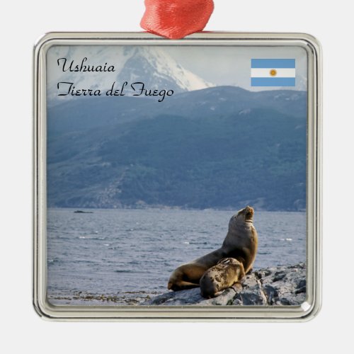 Sea lions in beagle channel _ Argentina Metal Ornament