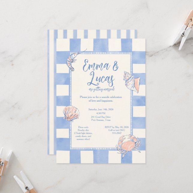 sea love Invitation (Front/Back In Situ)