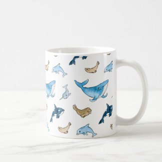 Sea mammals pattern coffee mug