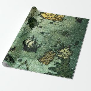 Sea Map Wrapping Paper Roll
