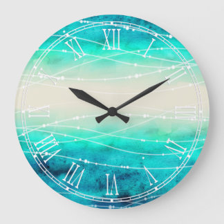 Sea Modern painted sparkle seas wall clock