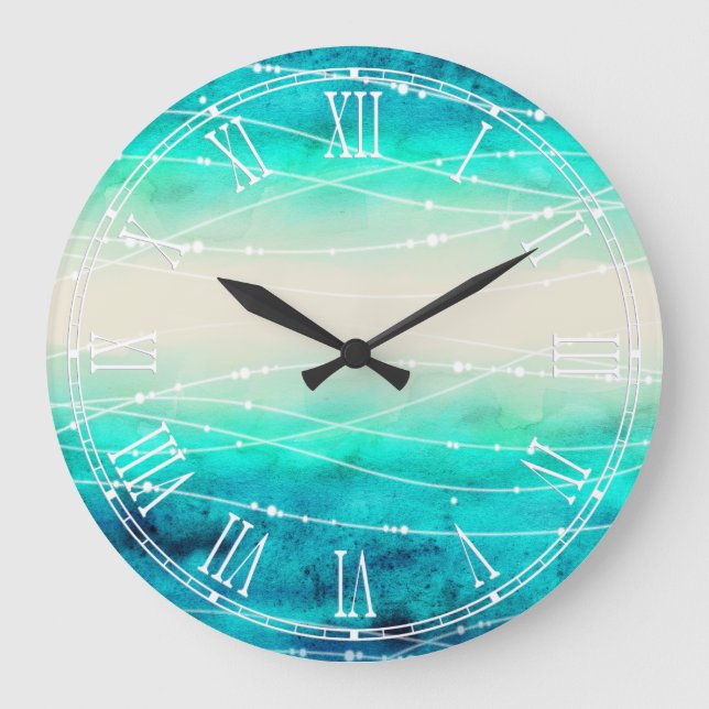 Sea Modern painted sparkle seas wall clock (Front)