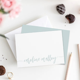 Sea Modern Scripted Name Personalized Note Card