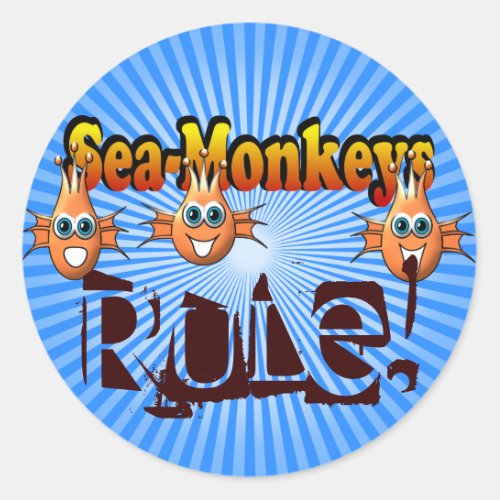 Sea Monkeys Monkees Design Classic Round Sticker