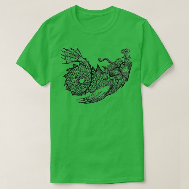 Sea Monster Black T-Shirt (Design Front)