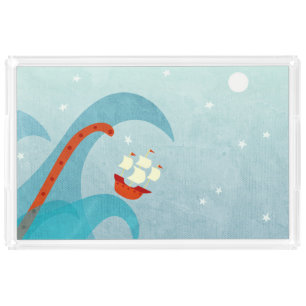 Sea Monster Sailing Acrylic Tray