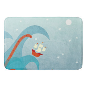 Sea Monster Sailing Bath Mat