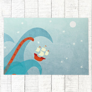 Sea Monster Sailing Boat Doormat