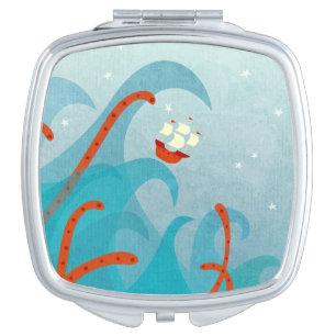 Sea Monster Sailing Compact Mirror