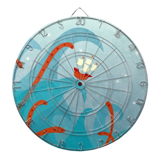 Sea Monster Sailing Dart Board (Front)