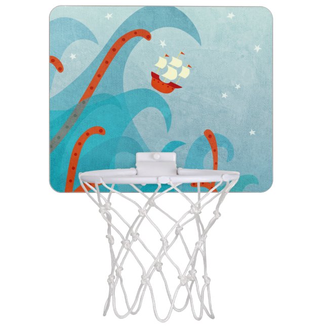 Sea Monster Sailing Mini Basketball Hoop (Front)