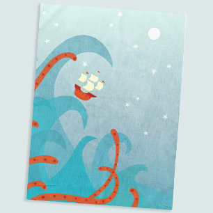 Sea Monster Sailing Tablecloth