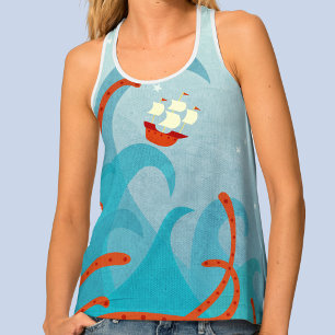 Sea Monster Sailing Tank Top