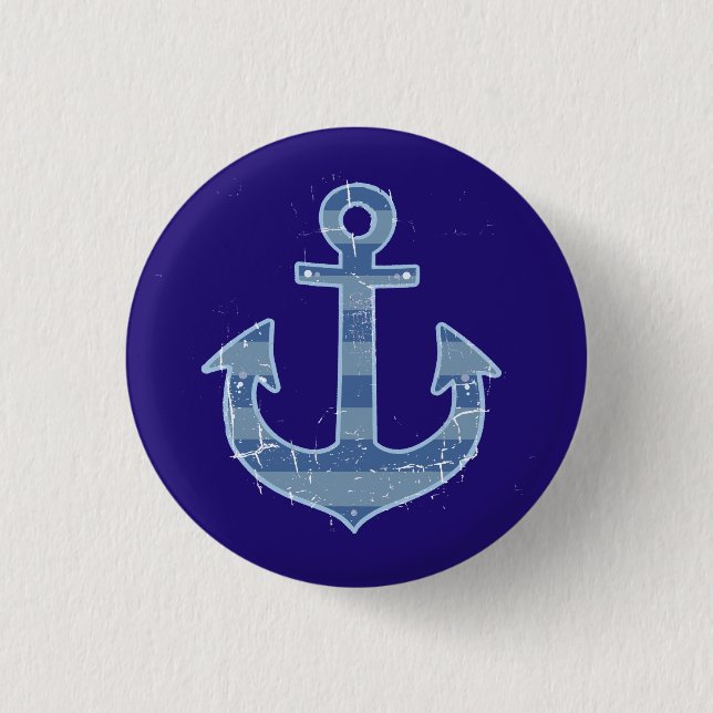 sea nautical navy anchor button (Front)