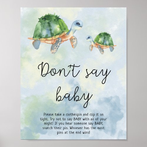 Sea nautical turtles _ Dont say baby Poster