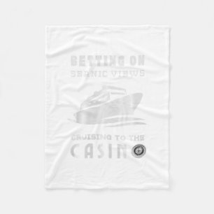 Sea-nic Views Cruising To The Casino Roulette Naut Fleece Blanket