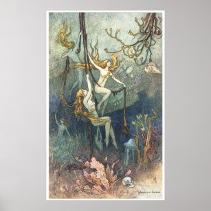 Fairy Coquette and Lambs by Warwick Goble Poster