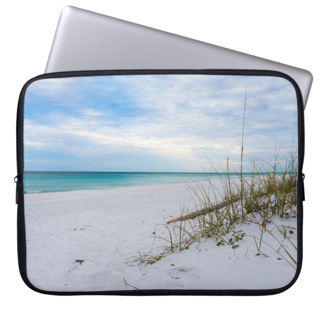Sea Oats And White Sand Beach Morning Laptop Case (Front)