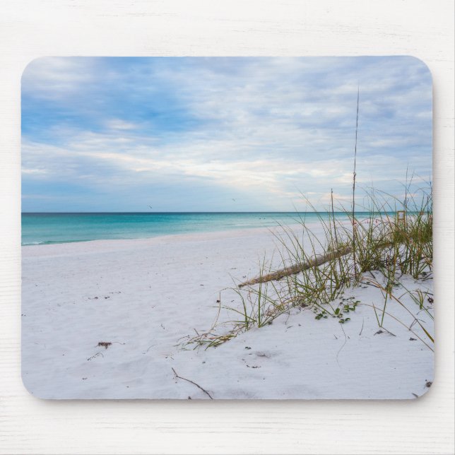 Sea Oats And White Sand Beach Morning Mousepad (Front)
