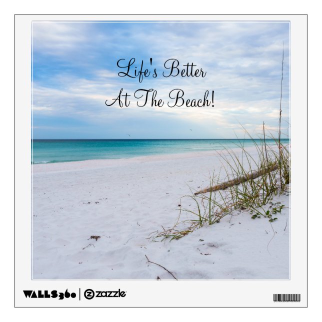 Sea Oats And White Sand Beach Morning Wall Decal (Front)