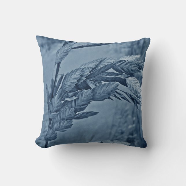Sea Oats - Blueberry Throw Pillow (Front)