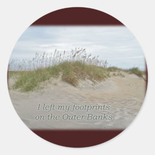 Sea Oats on Sand Dune Outer Banks NC Classic Round Sticker