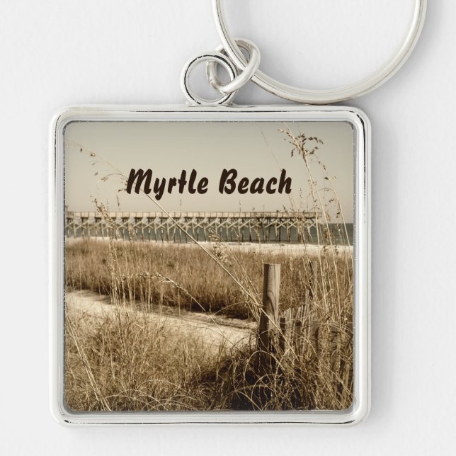 Sea Oats on the Dunes at Myrtle Beach Keychain (Front)