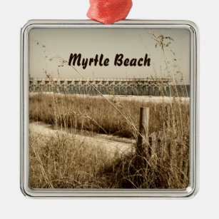 Myrtle Beach Ornaments Keepsake Zazzle Sea Oats On The Dunes At Myrtle Beach Metal Ornament