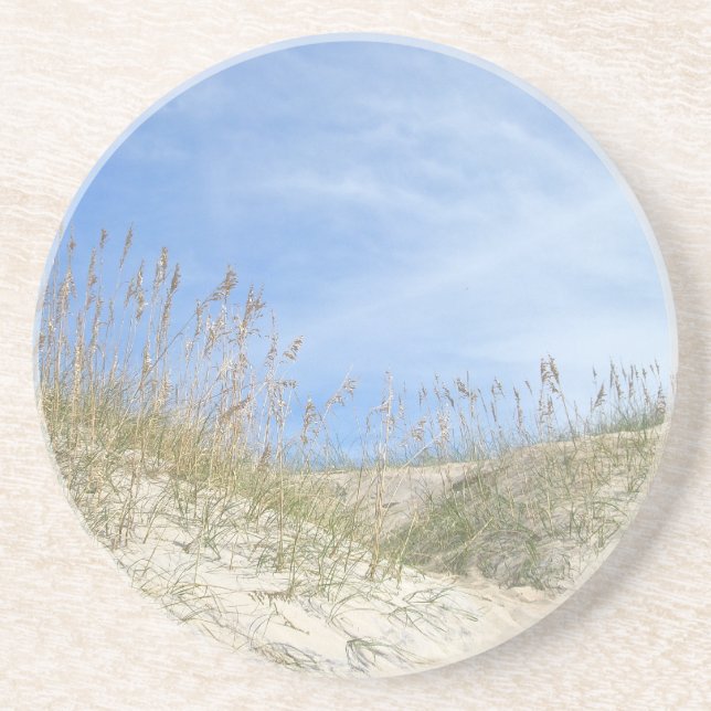 Sea Oats Outer Banks NC Series Sandstone Coaster (Front)