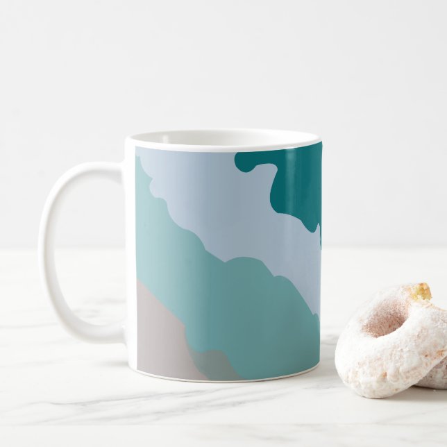 Sea Ocean Beach House Coffee Mug (With Donut)
