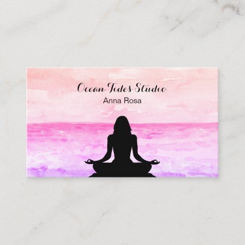   Sea Ocean Beach Sunrise Meditation Yoga Business Card