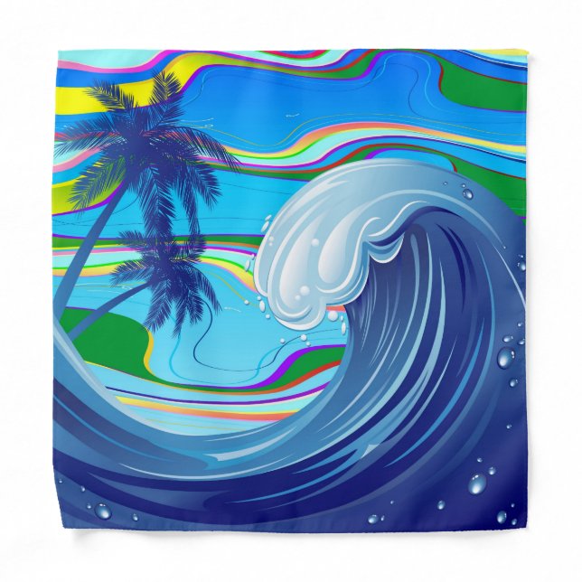 Sea Ocean big Wave Water  Bandana (Front)