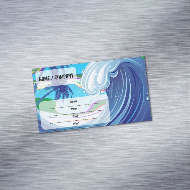 Sea Ocean big Wave Water  Business Card Magnet (In Situ)