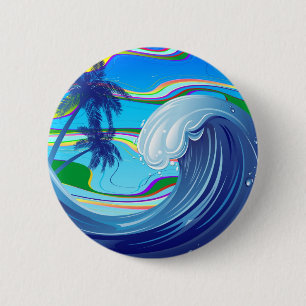 Sea Ocean big Wave Water button