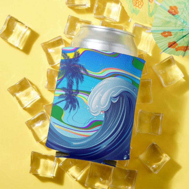 Sea Ocean big Wave Water  Can Cooler (In Situ Summer)