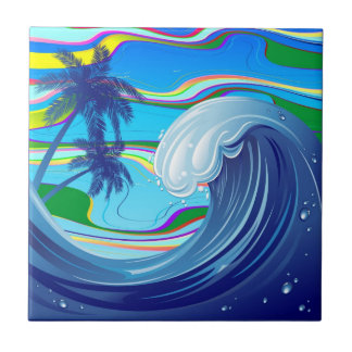 Sea Ocean big Wave Water  Ceramic Tile