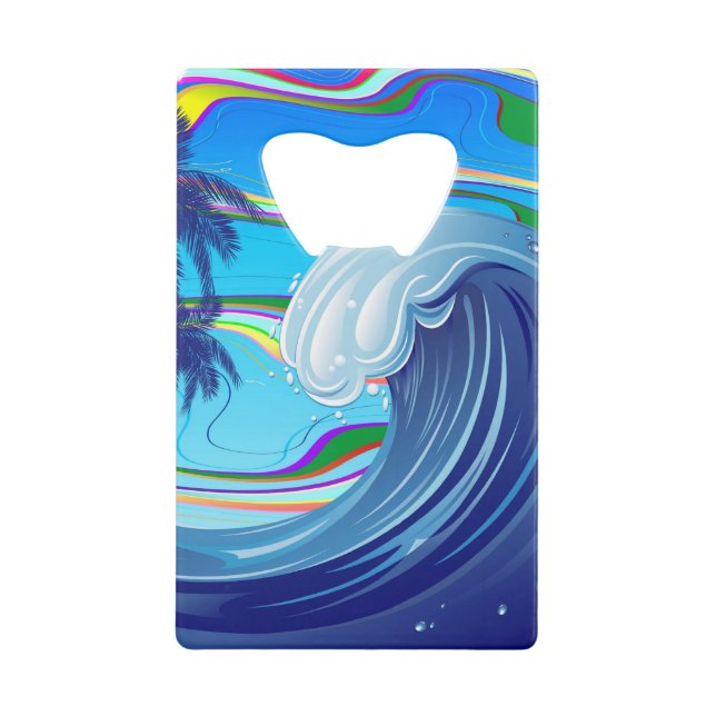 Sea Ocean big Wave Water  Credit Card Bottle Opener (Front)