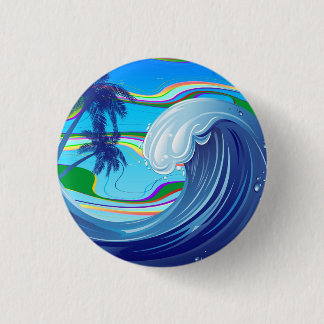 Sea Ocean big Wave Water Double-Sided keychain Button