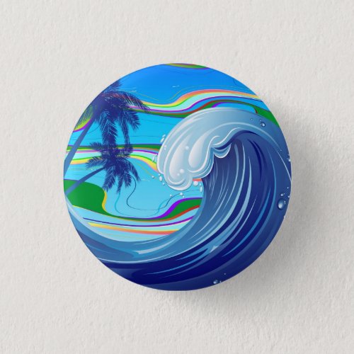 Sea Ocean big Wave Water Double_Sided keychain Button