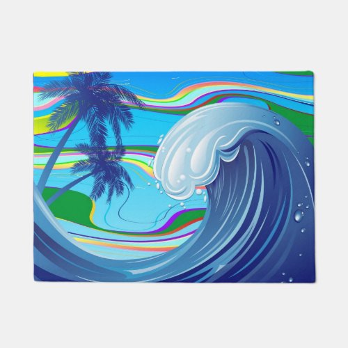 Sea Ocean big Wave Water Double_Sided keychain Doormat