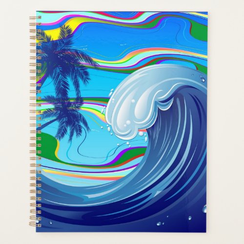 Sea Ocean big Wave Water Double_Sided keychain Planner